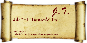 Jári Tonuzóba névjegykártya